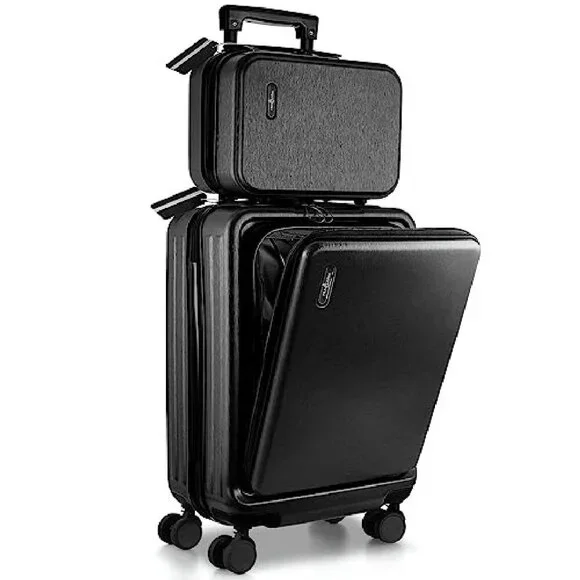 20-Inch Hard Shell Carry-On Luggage with Spinner Wheels & Cosmetic Case